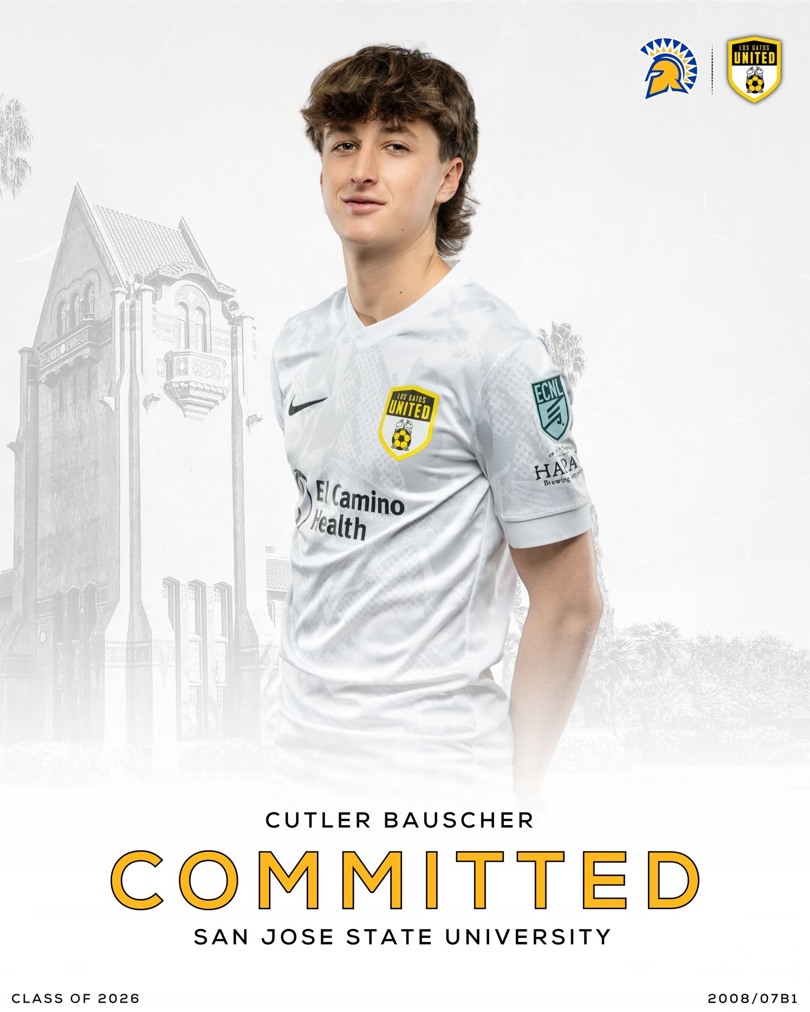 Cutler Bauscher college commitment announcement: San Jose State University, Class of 2026
