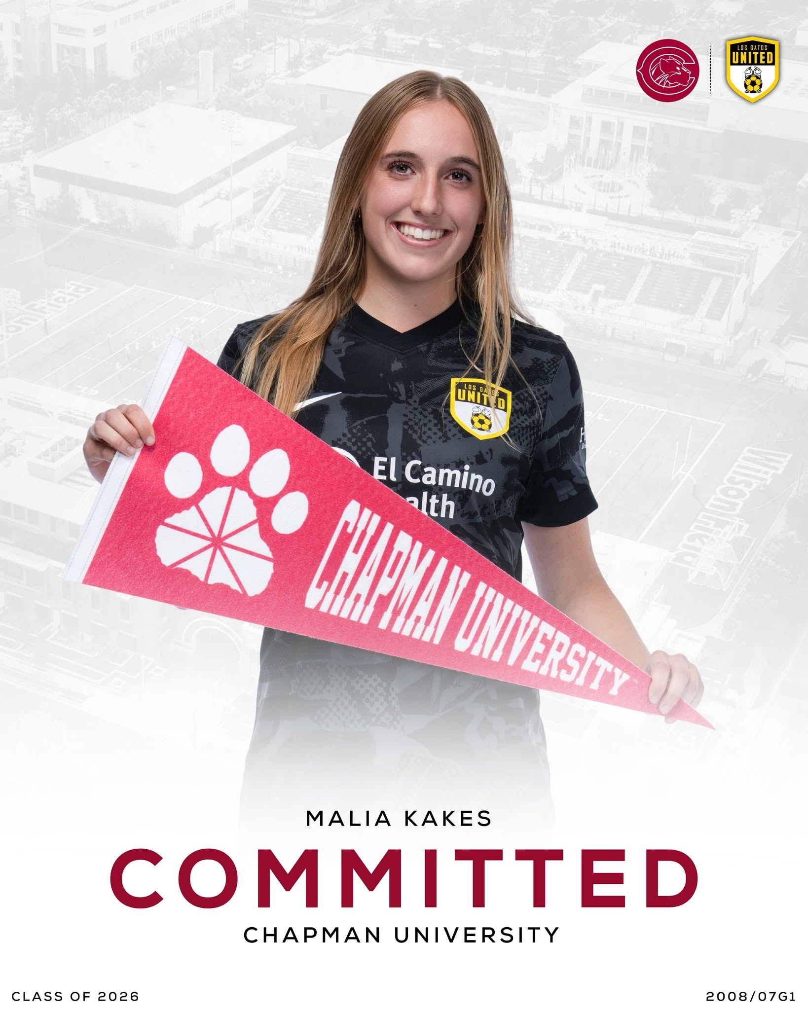 Malia Kakes college commitment announcement: Chapman University, Class of 2026