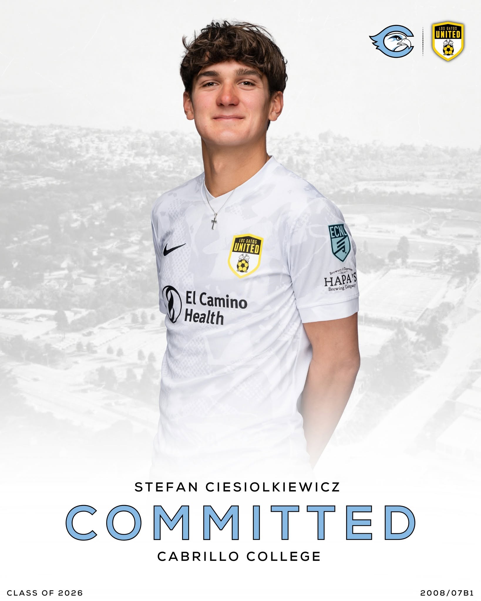 Stefan Ciesiolkiewicz college commitment announcement: Cabrillo College, Class of 2026